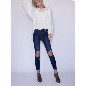 Free People High Rise Busted Skinny